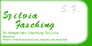 szilvia fasching business card